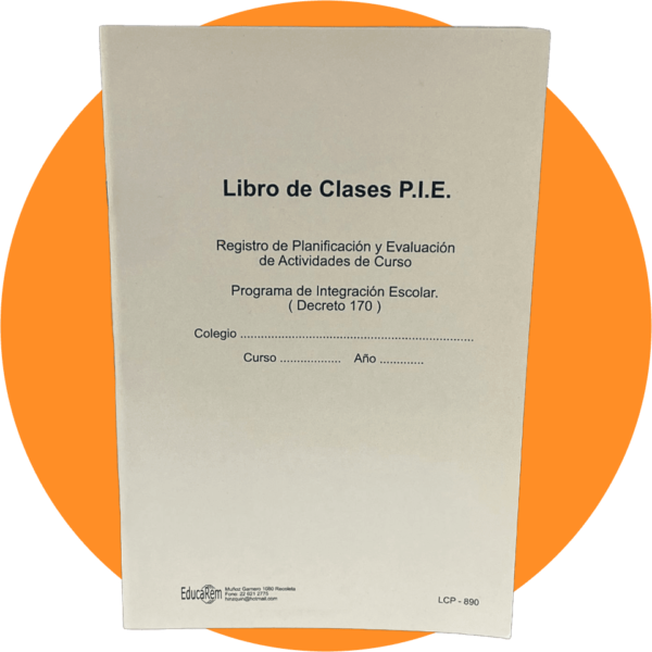 Libro de Clases PIE (Proyecto de integracion Escolar Decreto 170 )